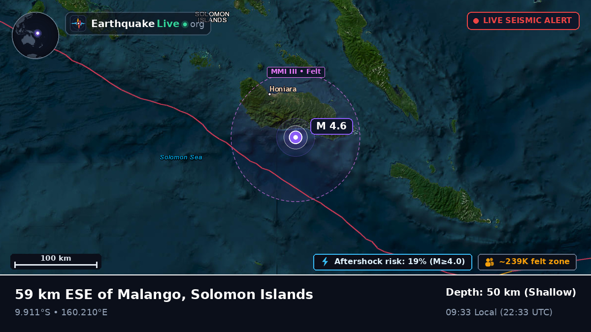 Off the coast of Honiara, Solomon Islands