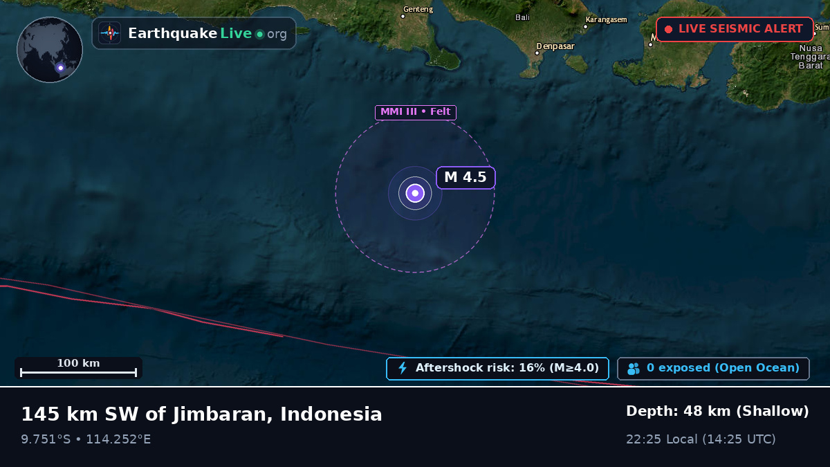 Off the coast of Denpasar, Indonesia