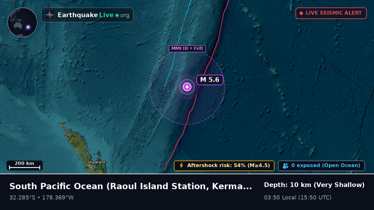 South Pacific Ocean (Kermadec Islands)