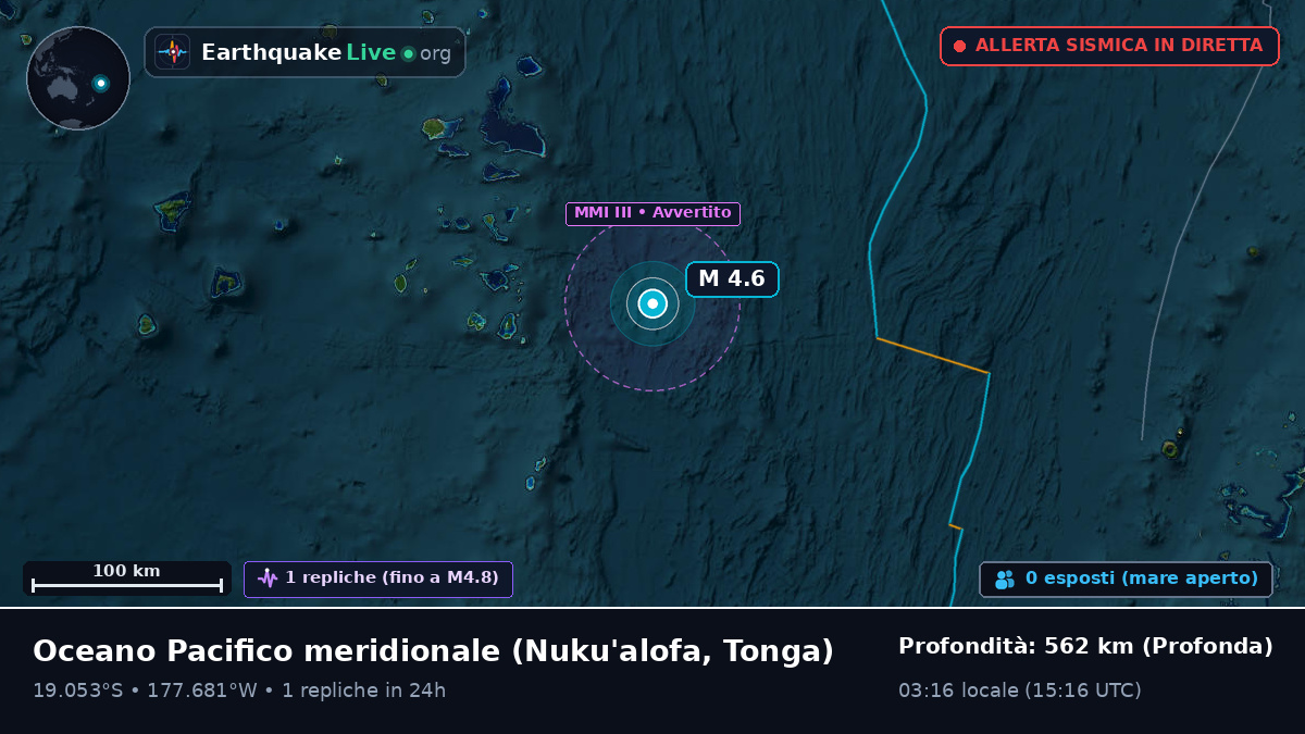 Oceano Pacifico meridionale (Tonga)
