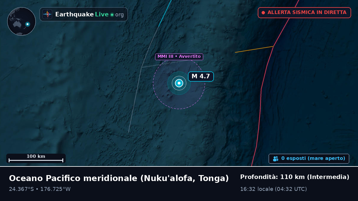 Oceano Pacifico meridionale (Tonga)