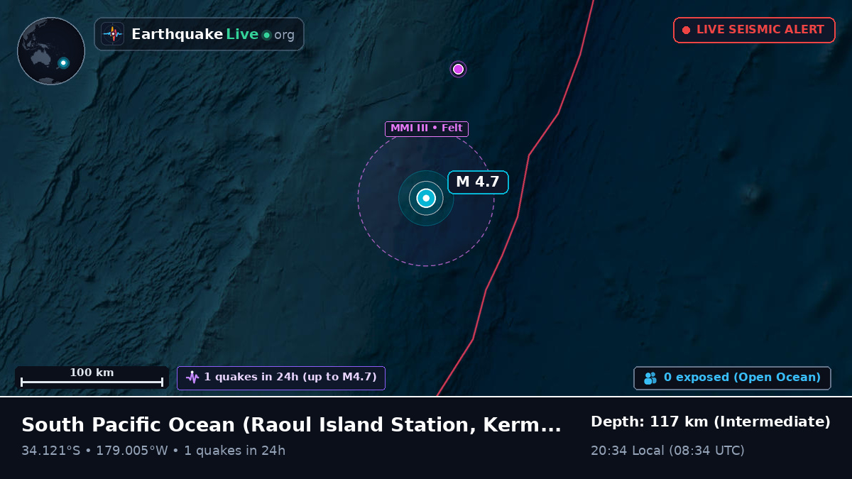 South Pacific Ocean (Kermadec Islands)
