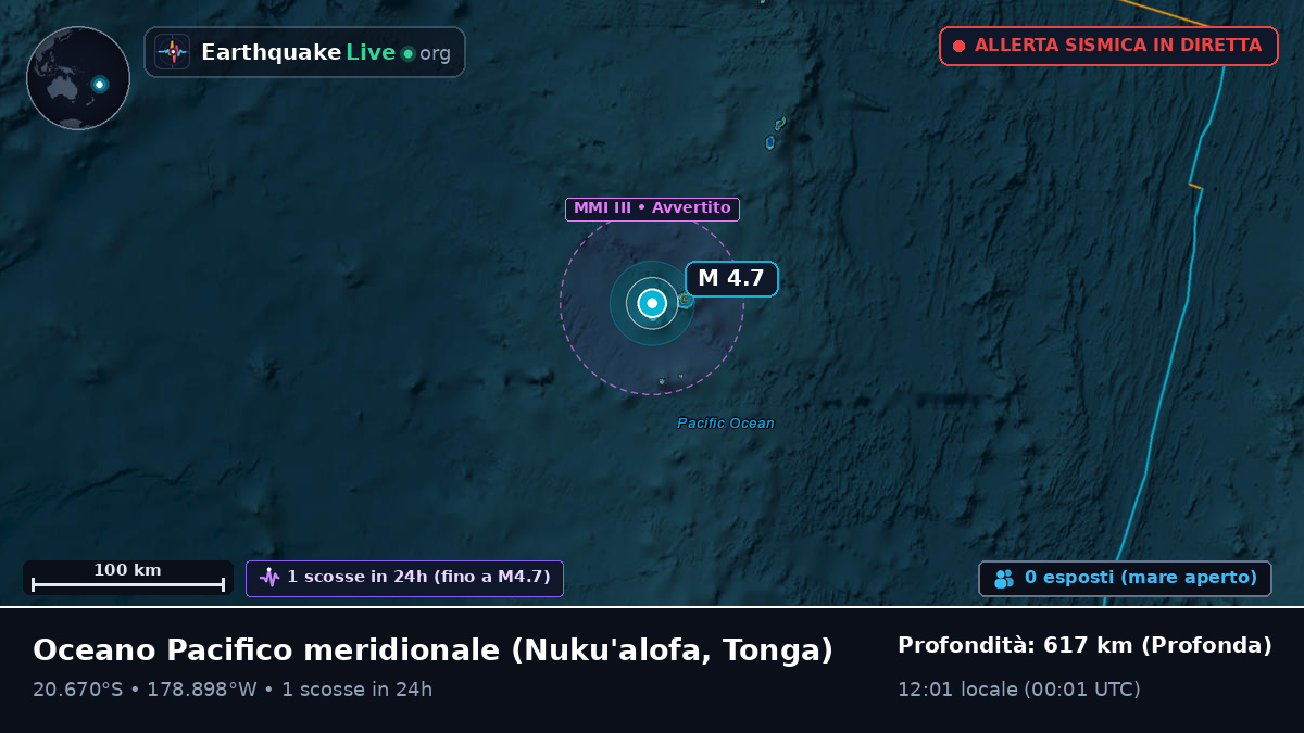 Oceano Pacifico meridionale (Tonga)