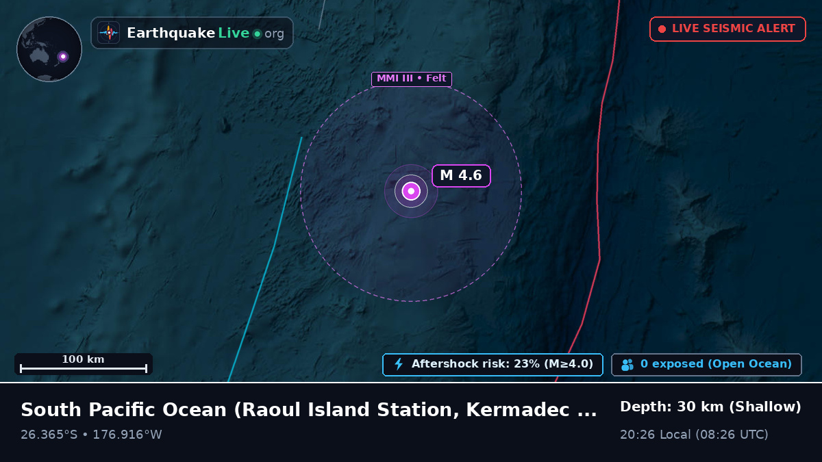 South Pacific Ocean (Kermadec Islands)