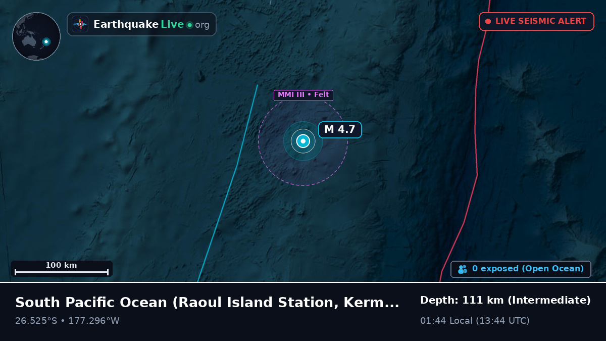 South Pacific Ocean (Kermadec Islands)