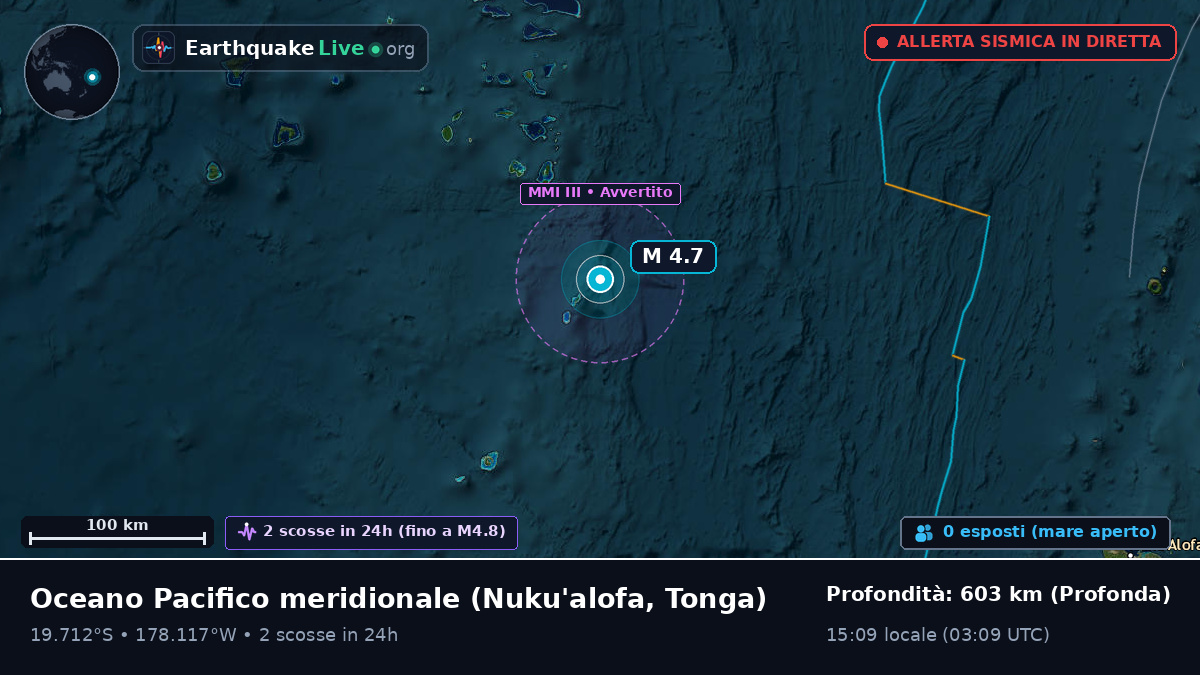 Oceano Pacifico meridionale (Tonga)
