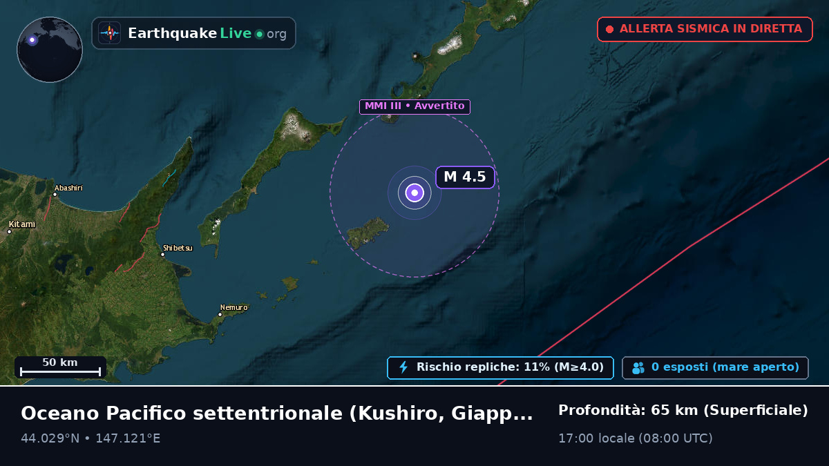 Oceano Pacifico settentrionale (Giappone)