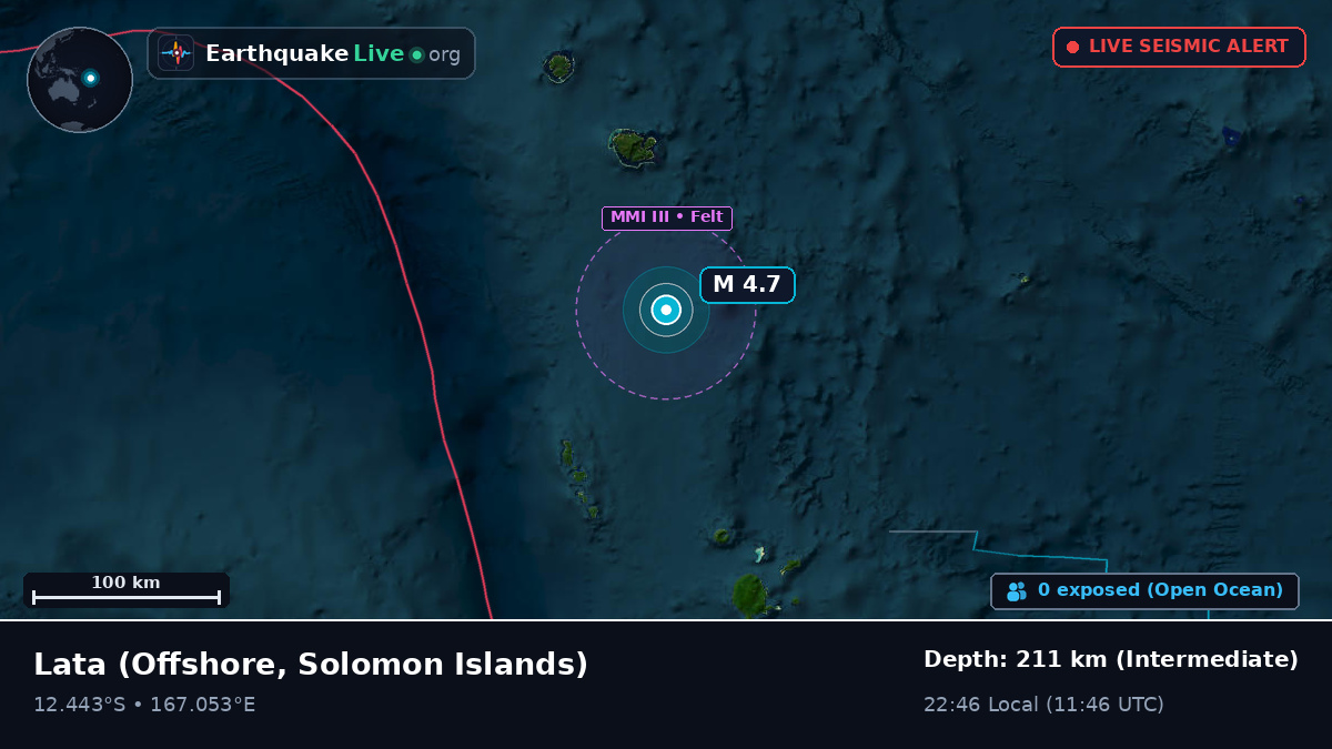 Off the coast of Lata, Solomon Islands