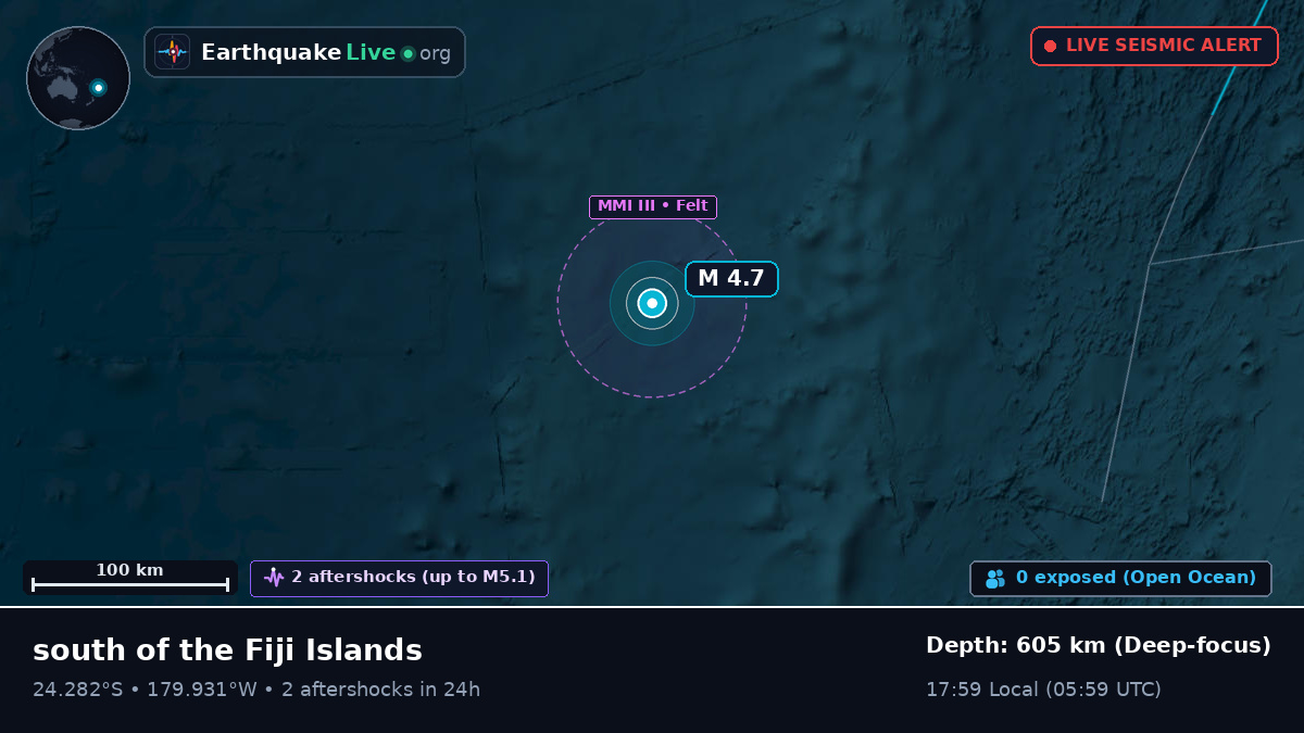 South Pacific Ocean (Kermadec Islands)