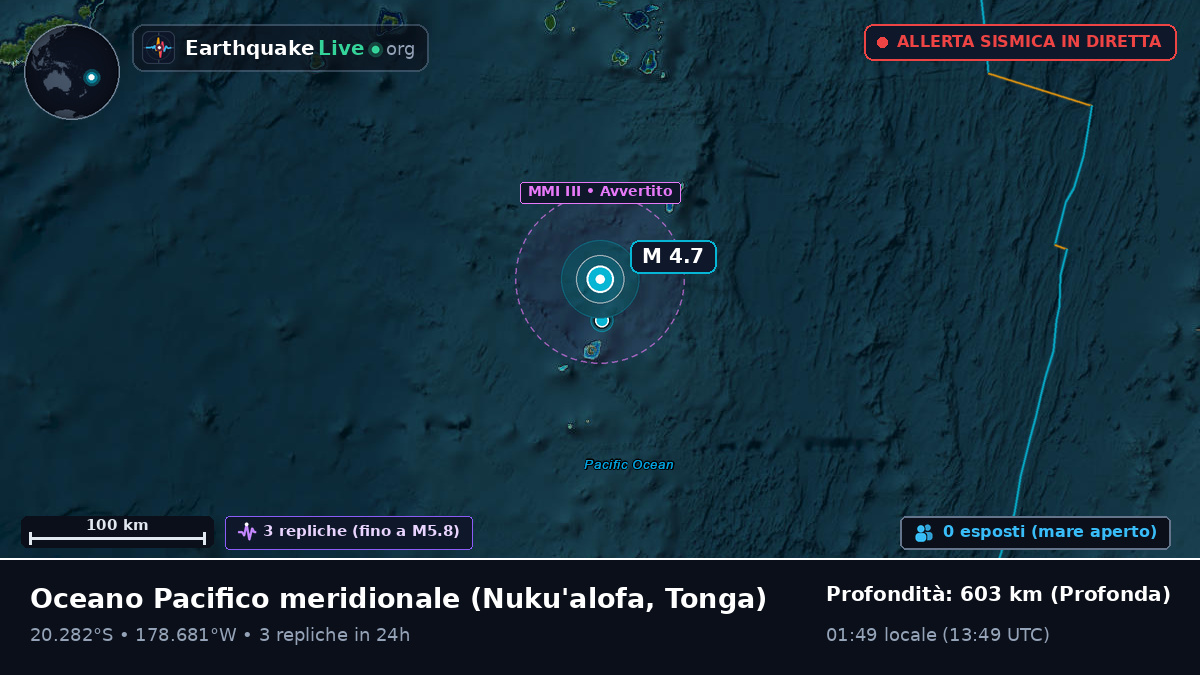Oceano Pacifico meridionale (Tonga)