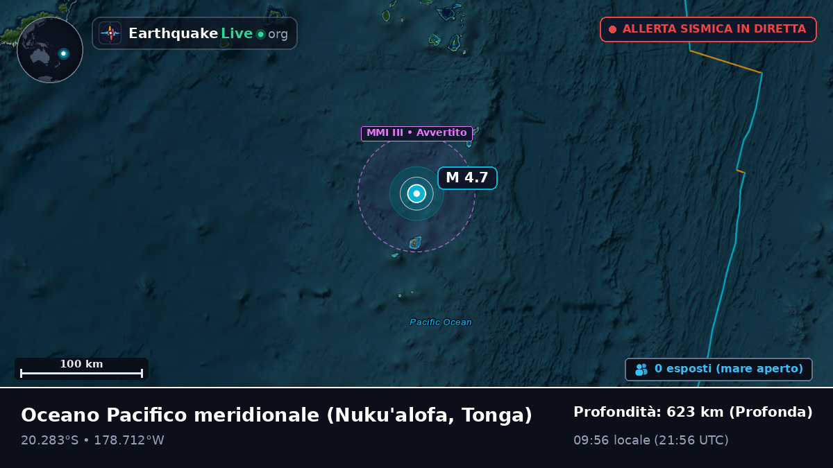 Oceano Pacifico meridionale (Tonga)