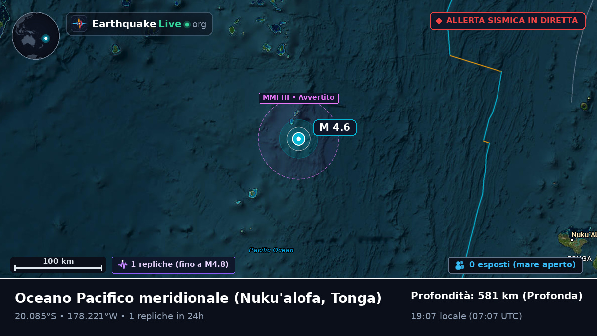 Oceano Pacifico meridionale (Tonga)