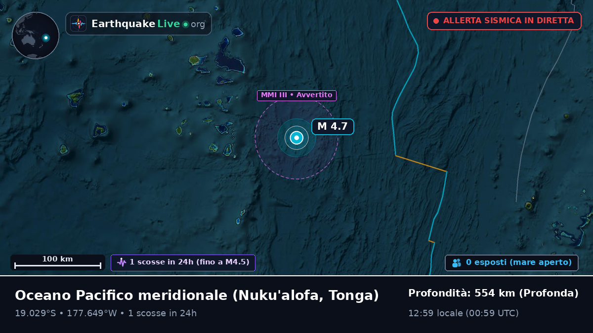 Oceano Pacifico meridionale (Tonga)