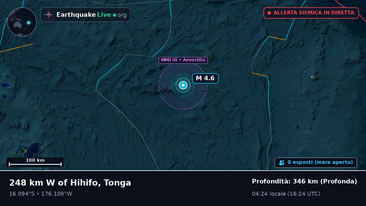Oceano Pacifico meridionale (Tonga)