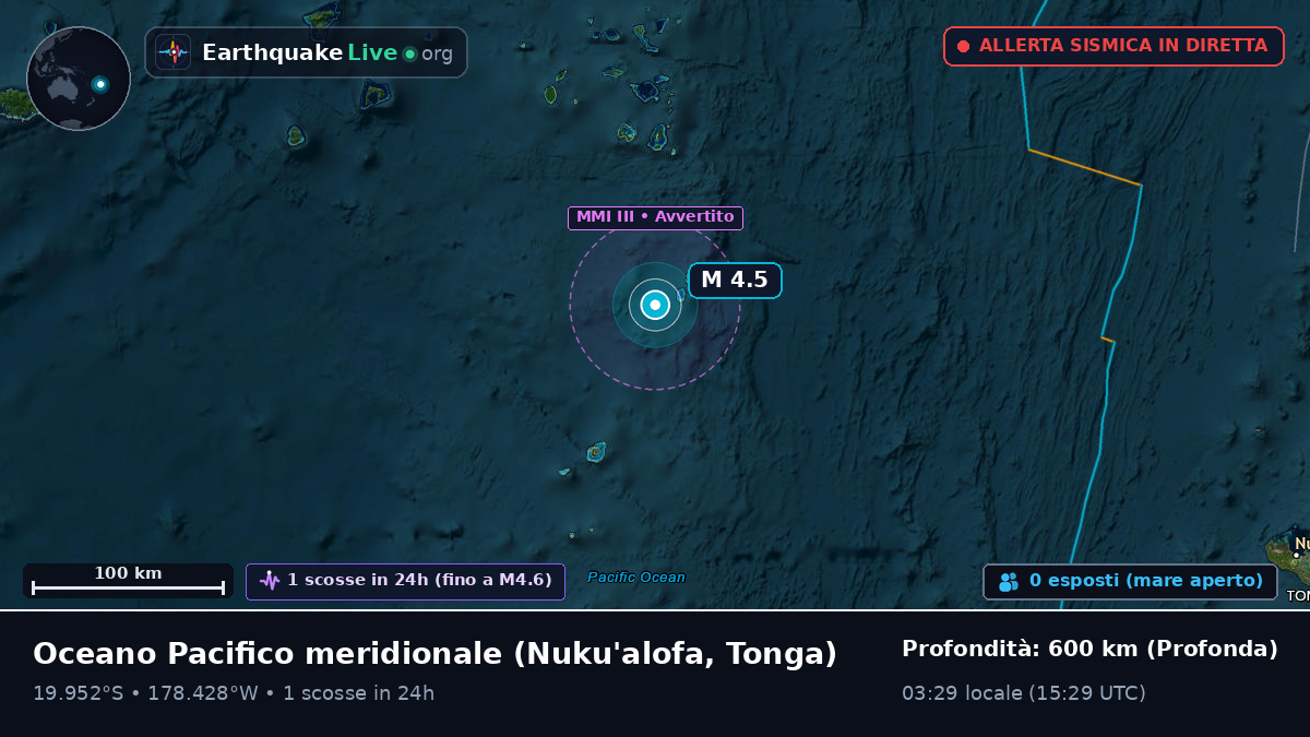 Oceano Pacifico meridionale (Tonga)