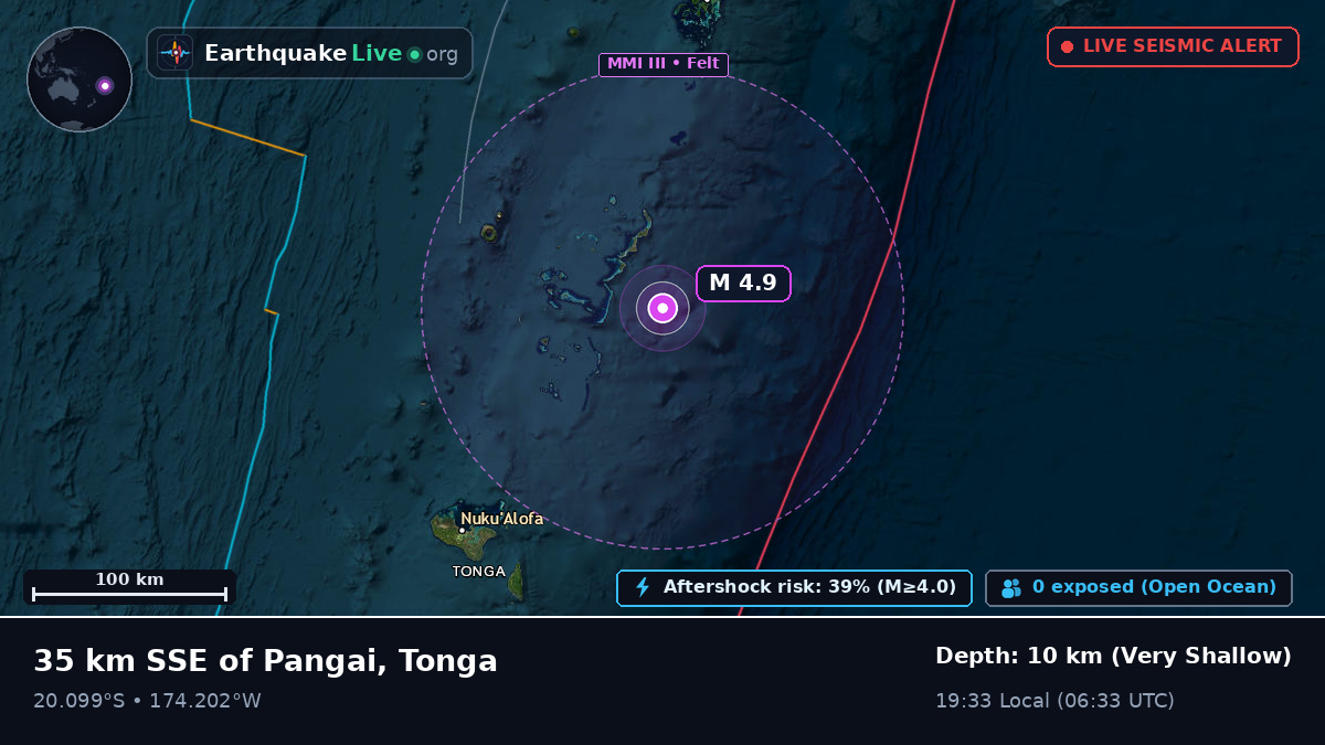 Off the coast of Nuku'alofa, Tonga
