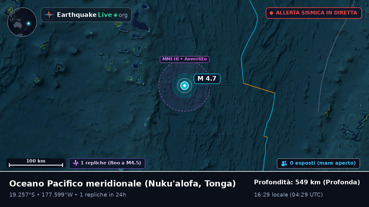 Oceano Pacifico meridionale (Tonga)