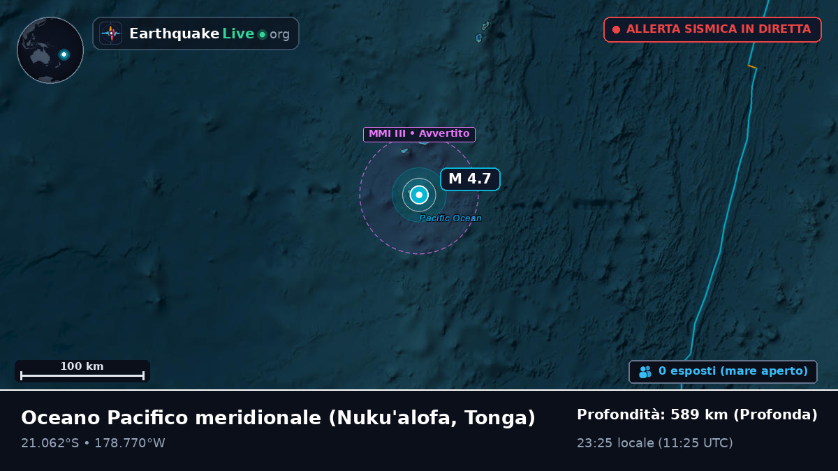 Oceano Pacifico meridionale (Tonga)