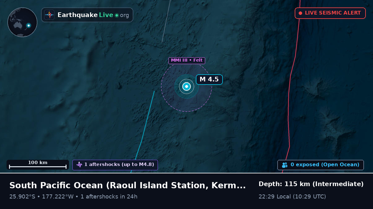 South Pacific Ocean (Kermadec Islands)