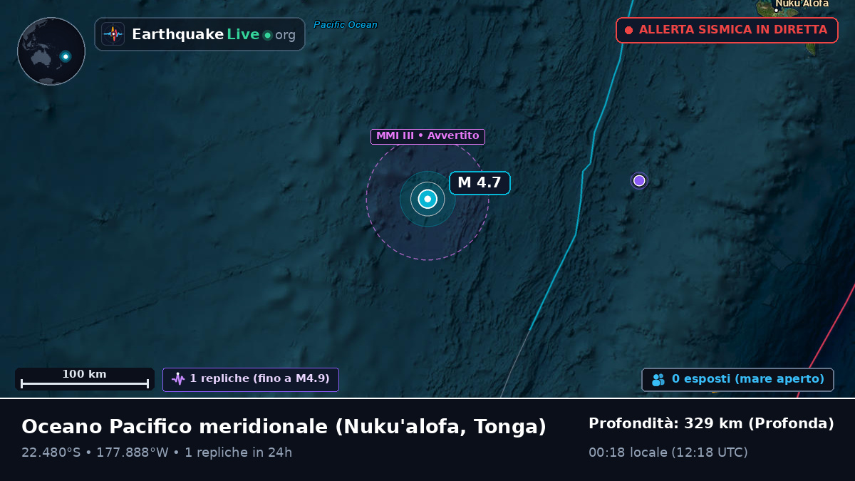 Oceano Pacifico meridionale (Tonga)