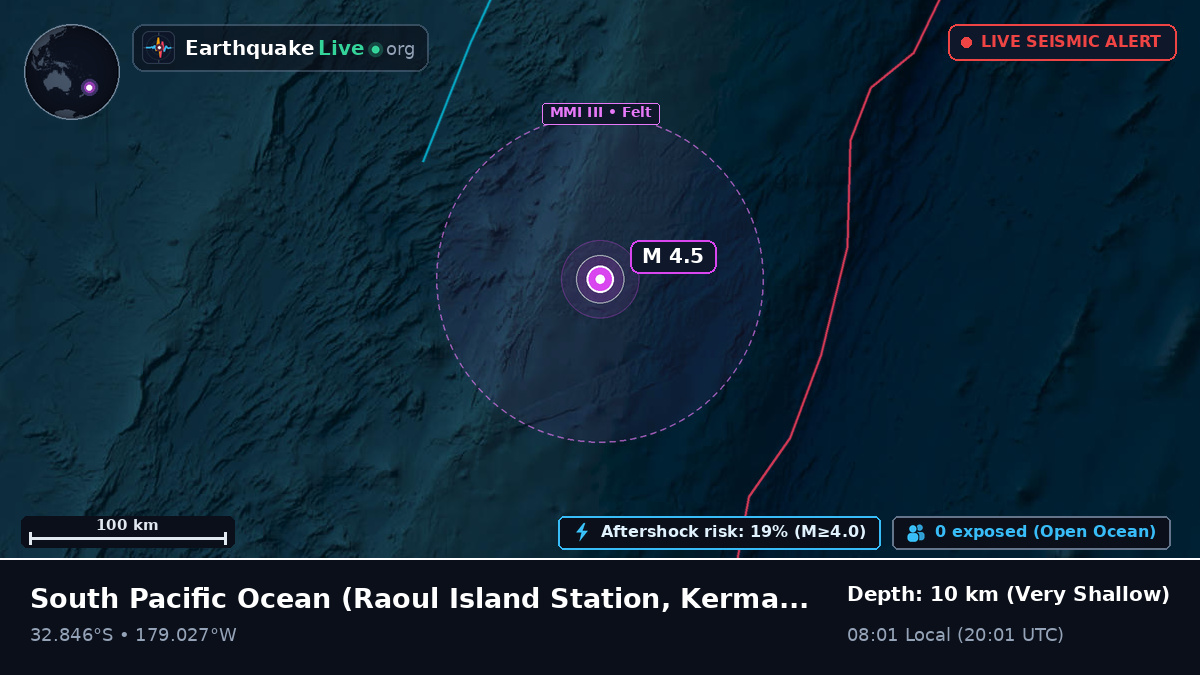 South Pacific Ocean (Kermadec Islands)