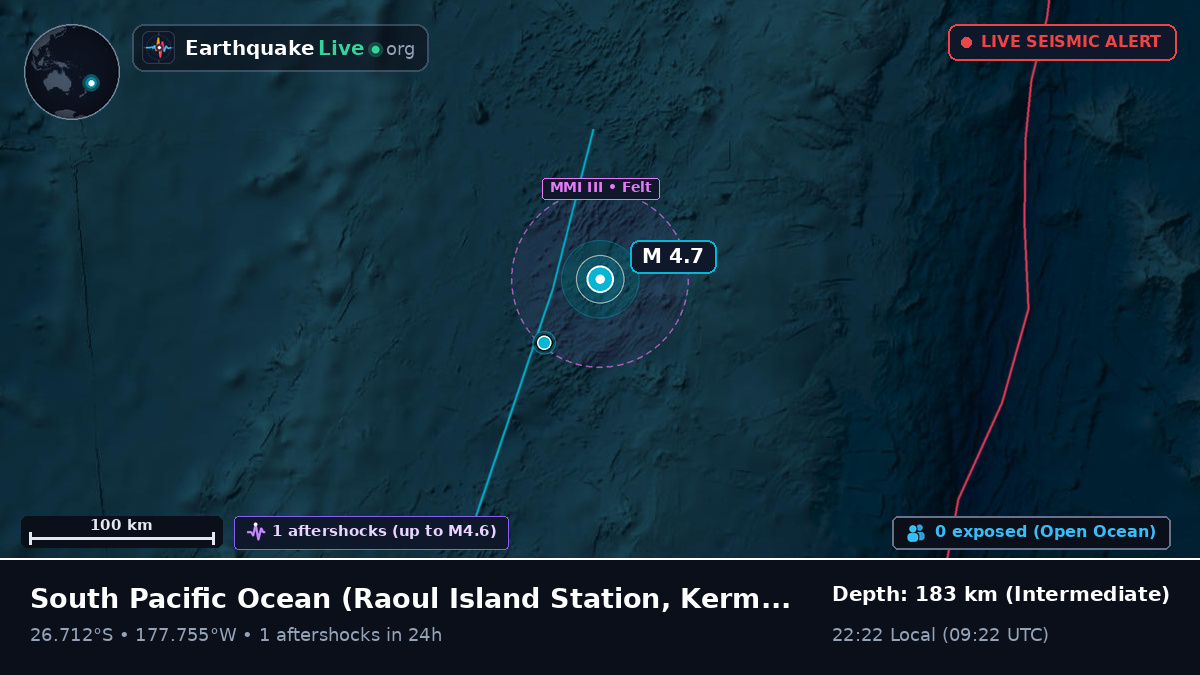 South Pacific Ocean (Kermadec Islands)