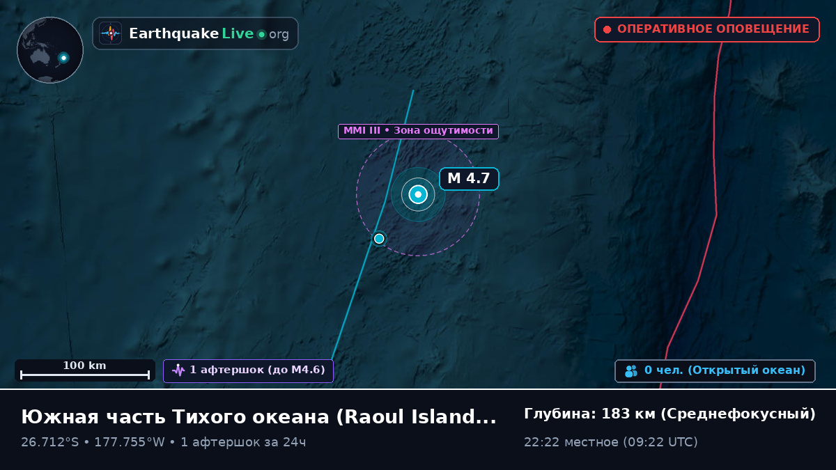 Южная часть Тихого океана (Kermadec Islands)