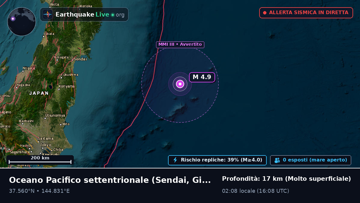 Oceano Pacifico settentrionale (Giappone)