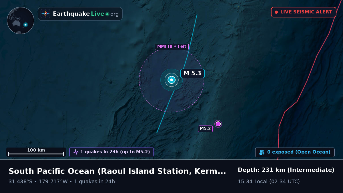 South Pacific Ocean (Kermadec Islands)