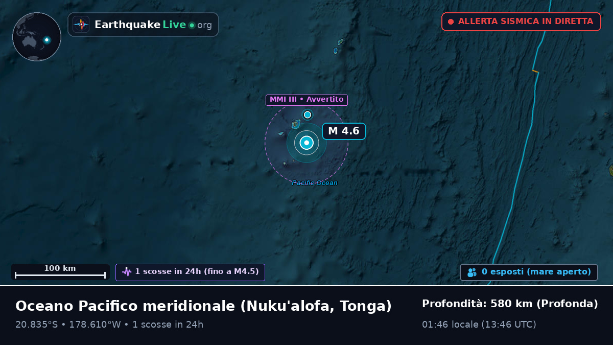 Oceano Pacifico meridionale (Tonga)