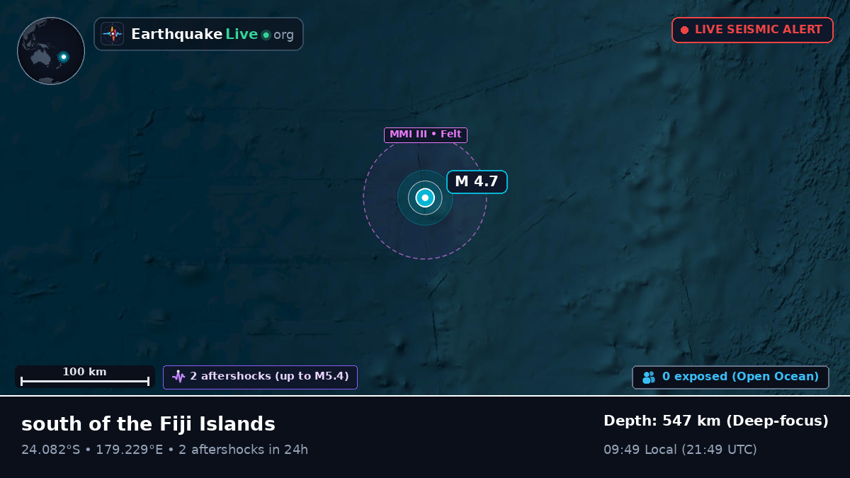 South Pacific Ocean (Kermadec Islands)