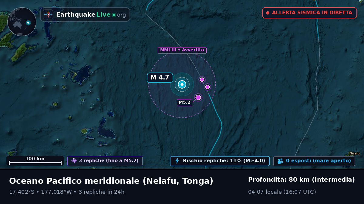 Oceano Pacifico meridionale (Tonga)