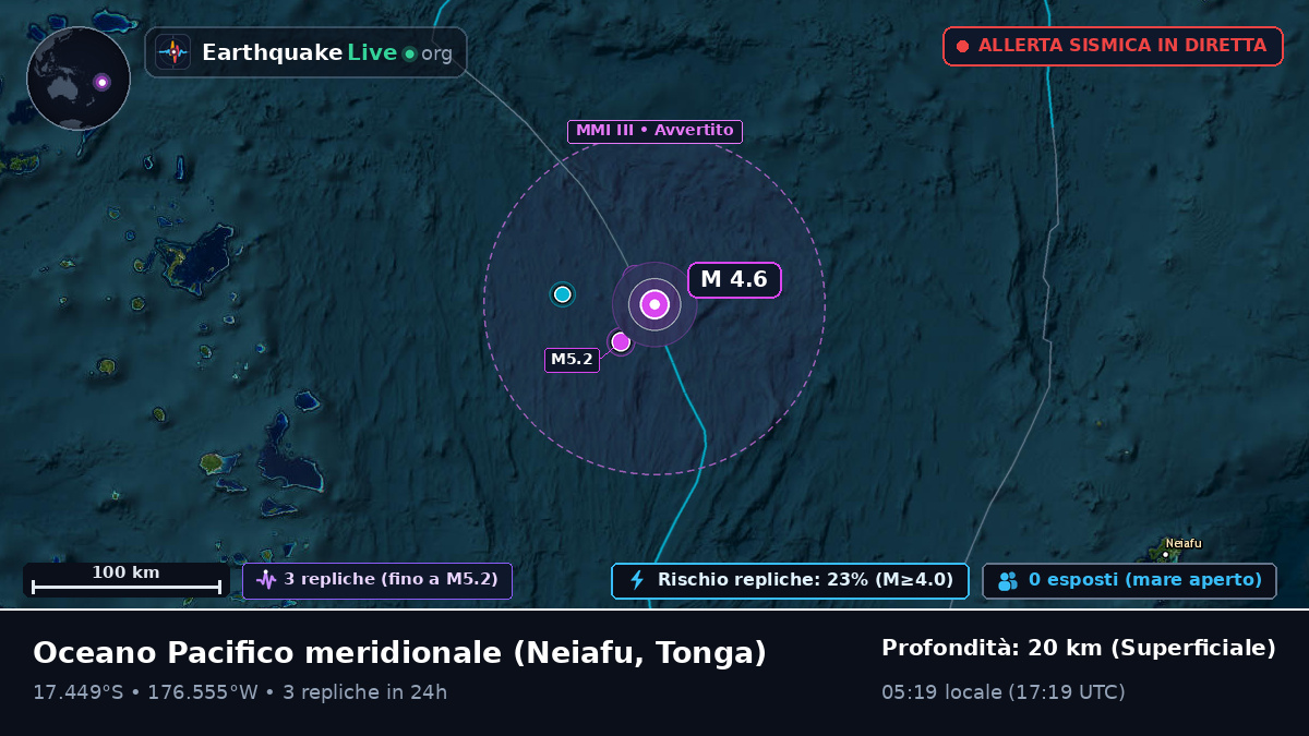 Oceano Pacifico meridionale (Tonga)