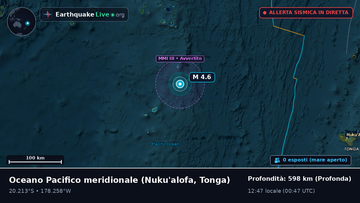 Oceano Pacifico meridionale (Tonga)