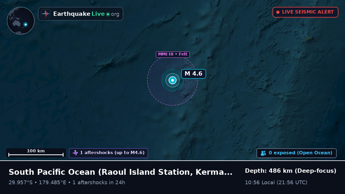 South Pacific Ocean (Kermadec Islands)