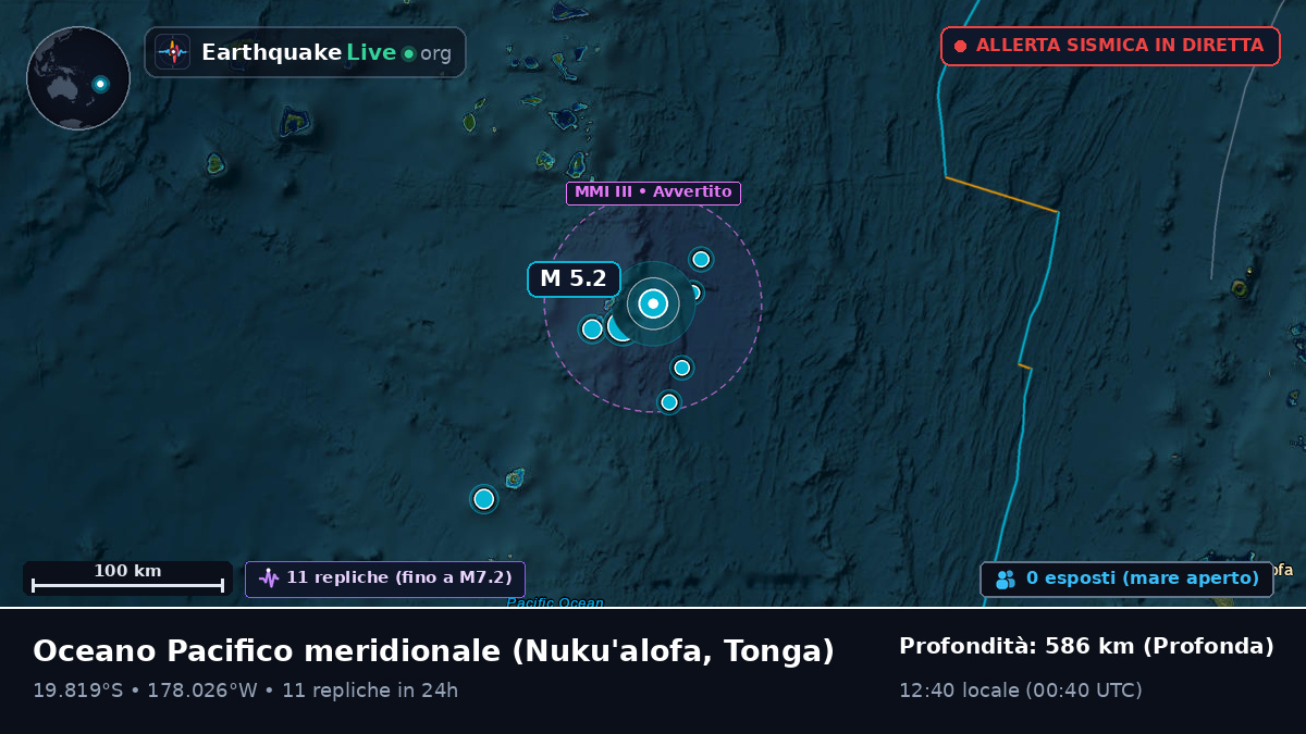 Oceano Pacifico meridionale (Tonga)