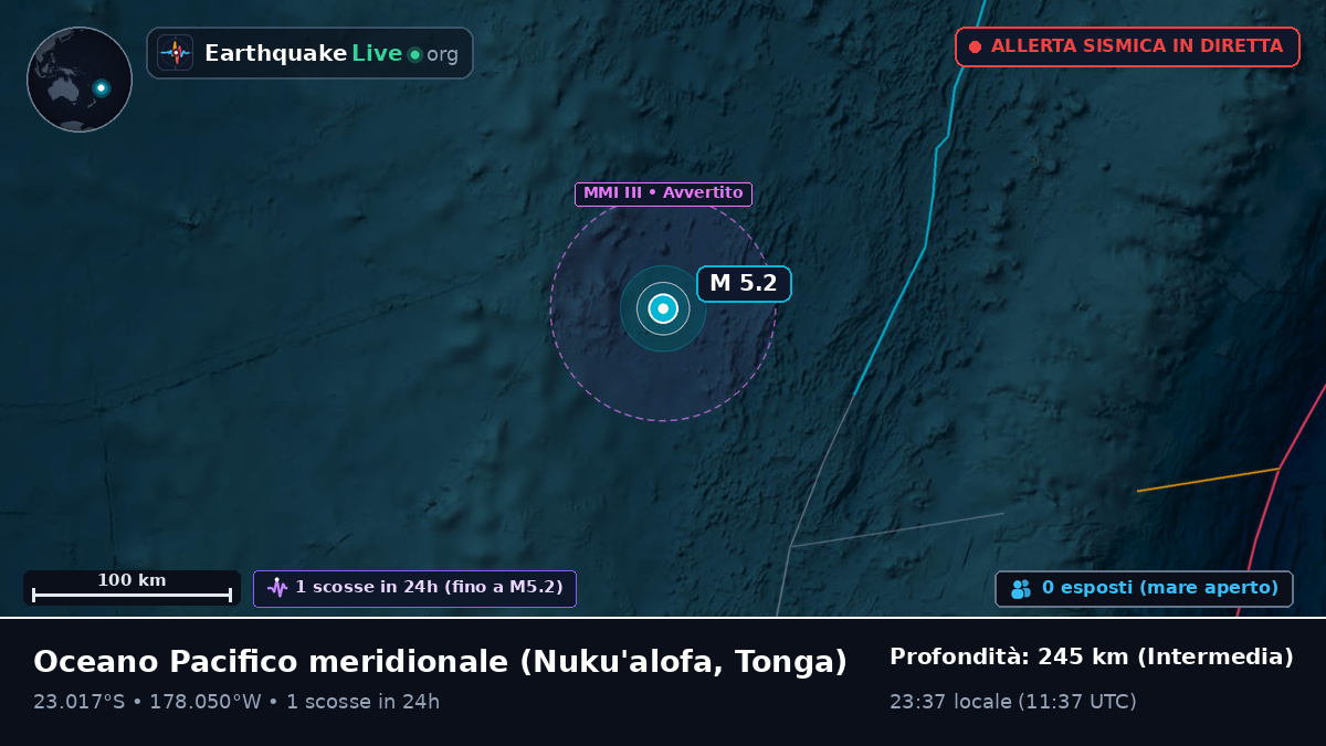 Oceano Pacifico meridionale (Tonga)