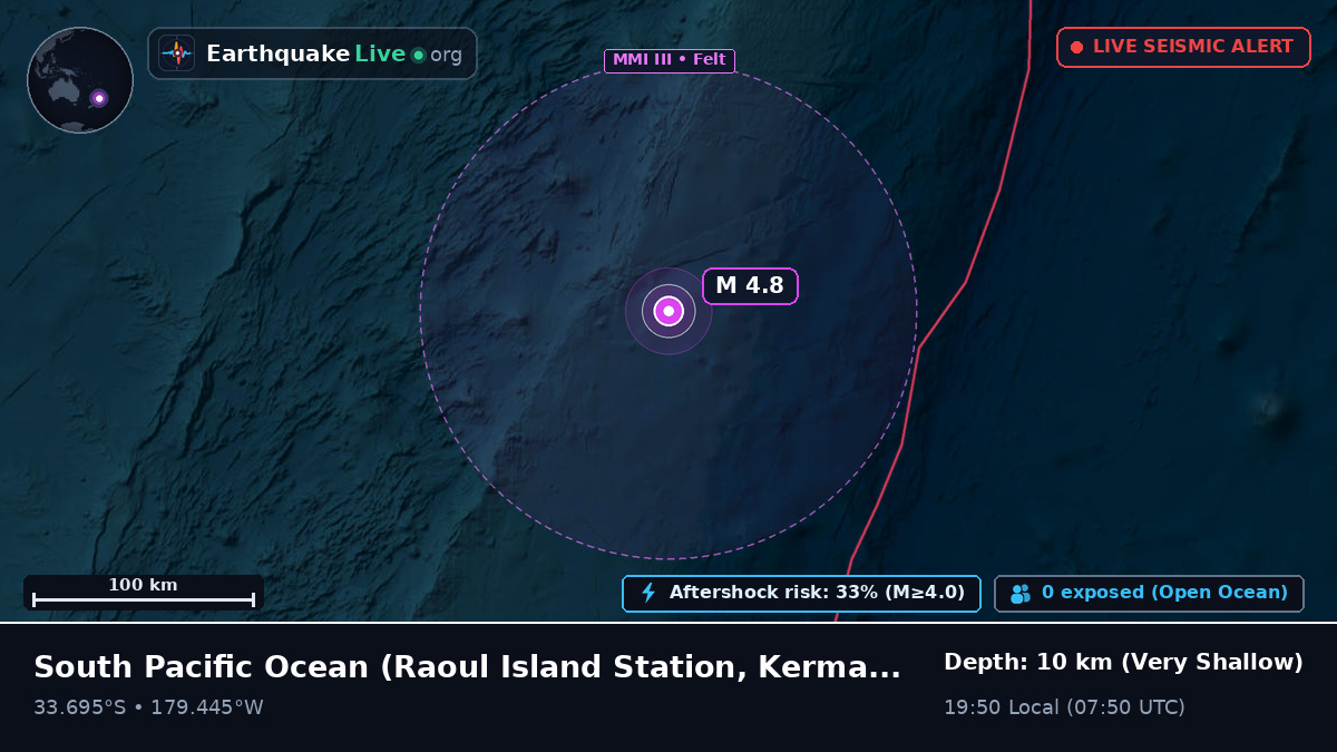 South Pacific Ocean (Kermadec Islands)