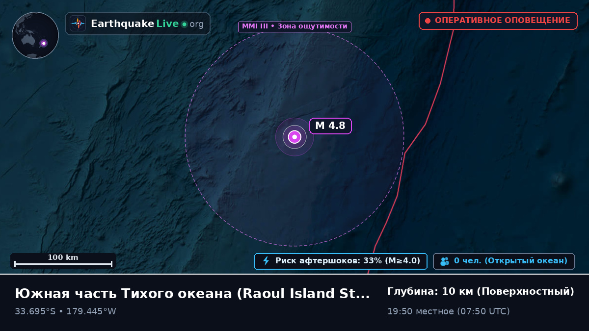 Южная часть Тихого океана (Kermadec Islands)