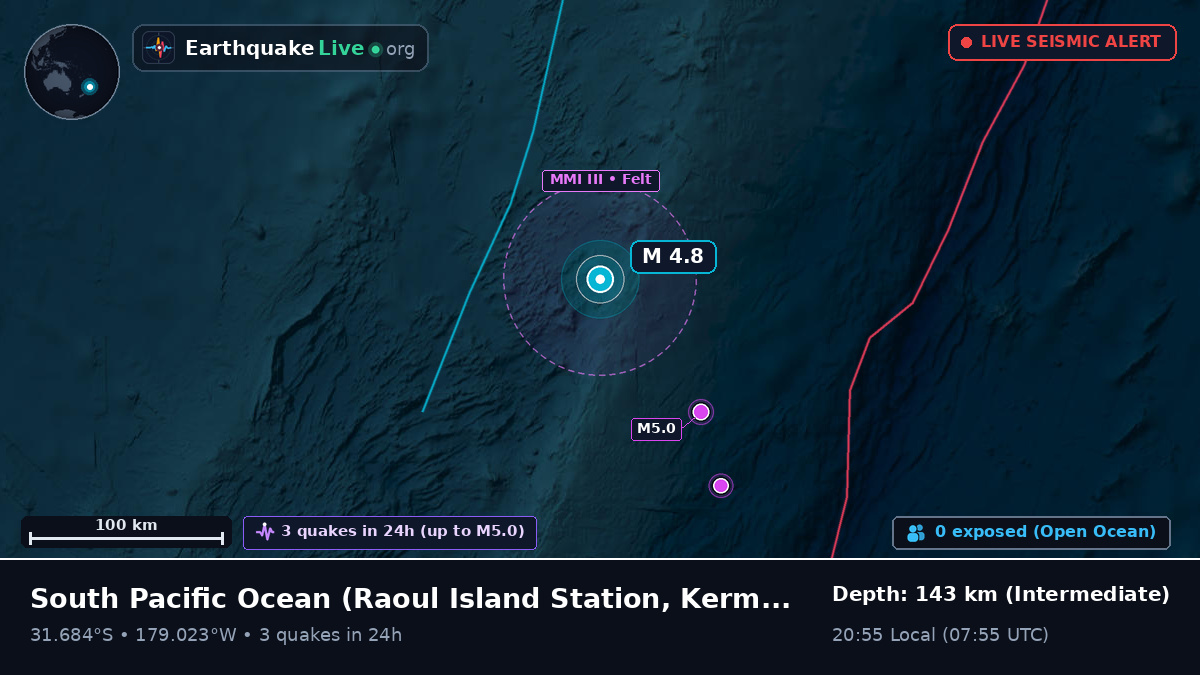 South Pacific Ocean (Kermadec Islands)