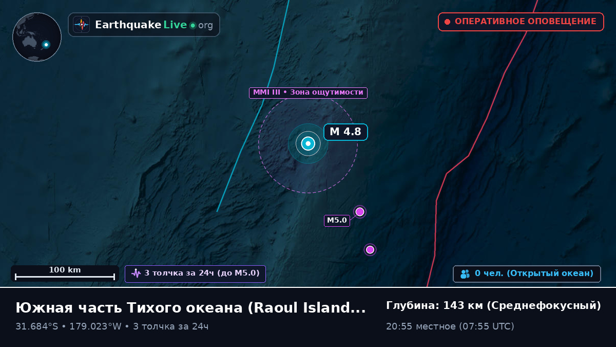 Южная часть Тихого океана (Kermadec Islands)