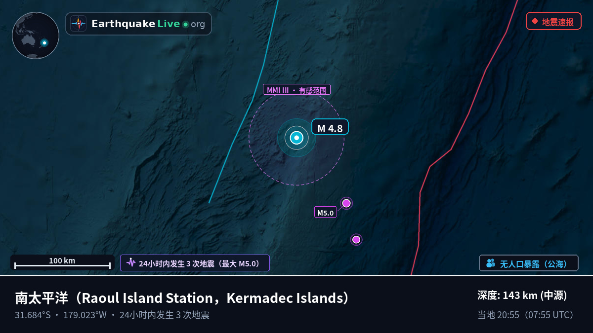南太平洋 (Kermadec Islands)
