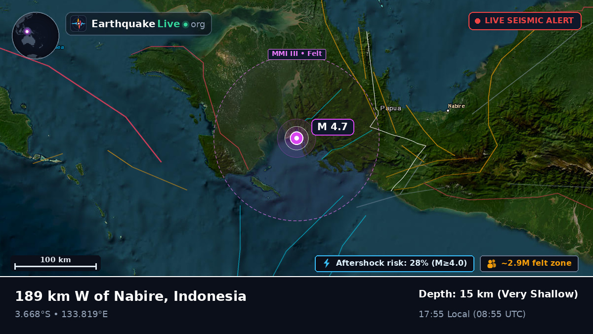 Off the coast of Nabire, Indonesia