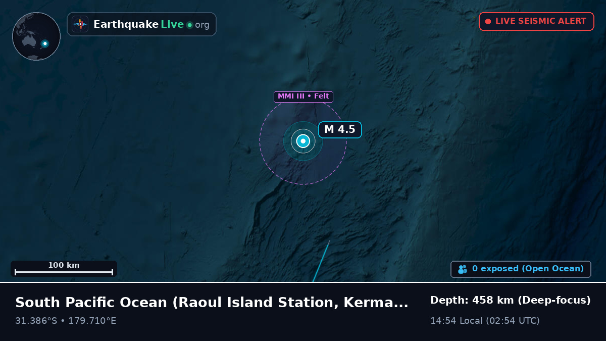 South Pacific Ocean (Kermadec Islands)