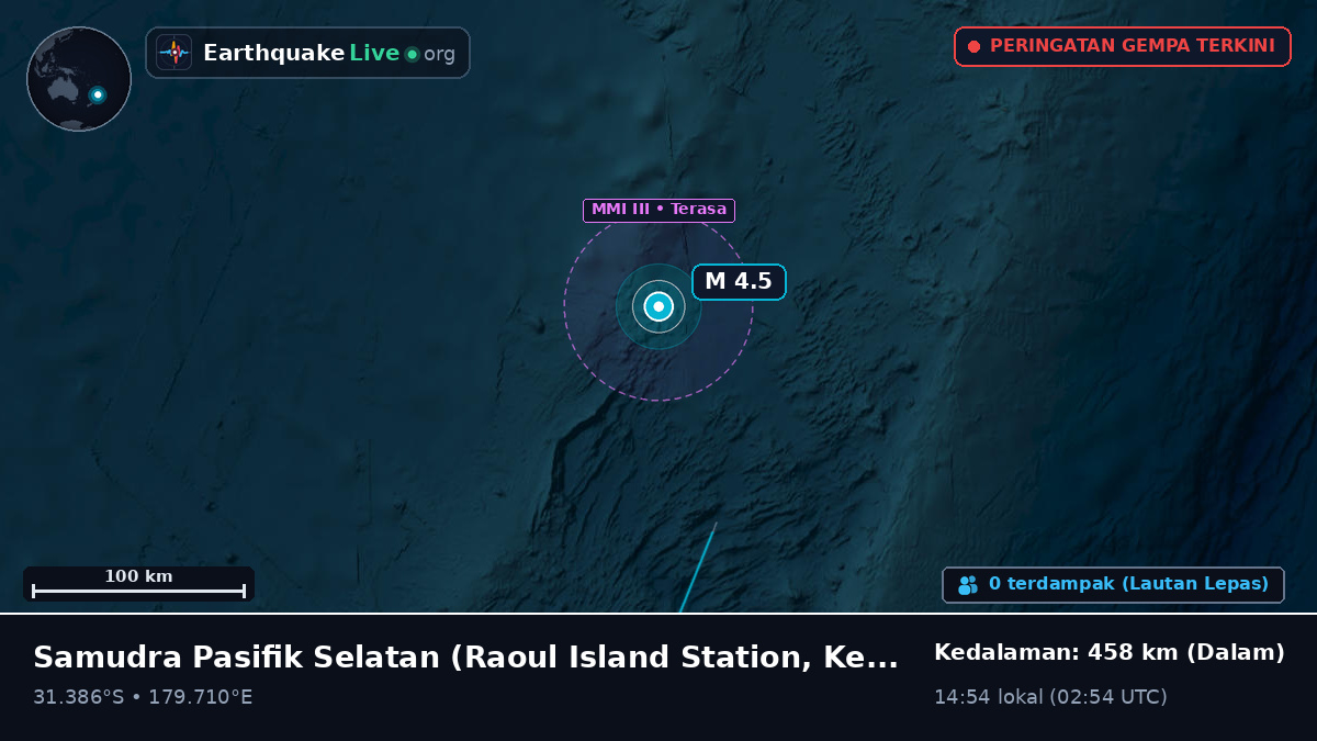 Samudra Pasifik Selatan (Kermadec Islands)