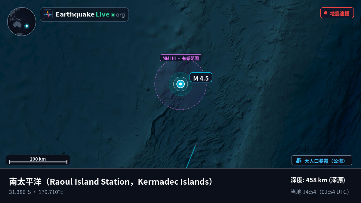 南太平洋 (Kermadec Islands)
