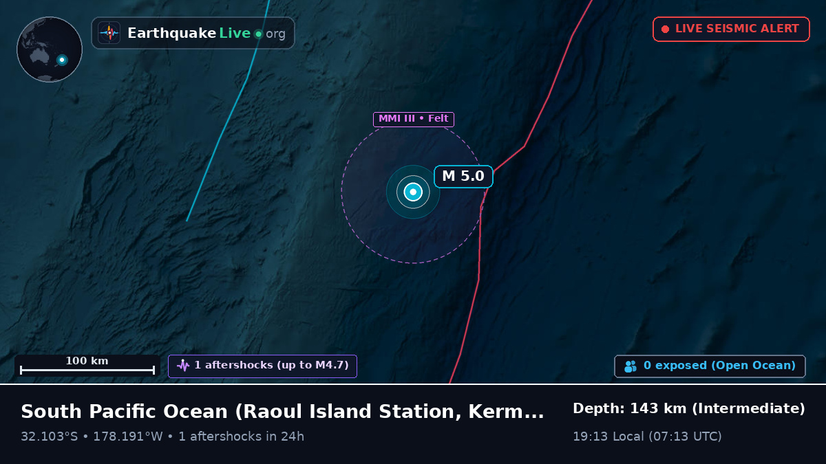 South Pacific Ocean (Kermadec Islands)