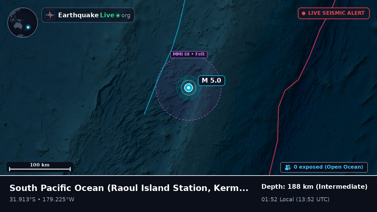 South Pacific Ocean (Kermadec Islands)