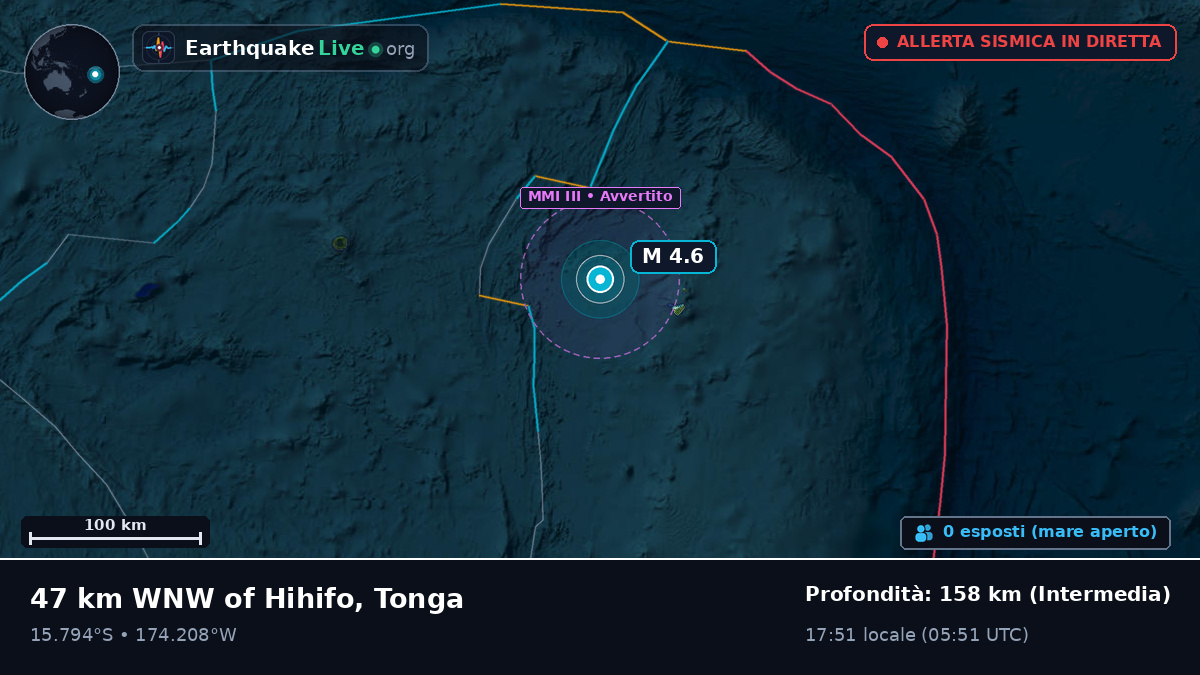 Oceano Pacifico meridionale (Tonga)