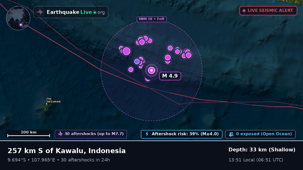 Off the coast of Cilacap, Indonesia